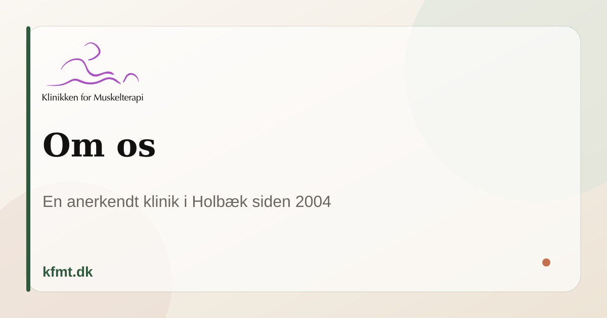 Om os | Klinikken for Muskelterapi